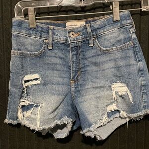 Abercrombie Kids Classic Blue Ripped Jean Shorts